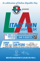 Italy 5K Run LA  2024– The third annual Italian 5K run! - San Pedro, Ca 90731, CA - Flyer_5K_2024__1_.jpg