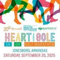 Heart and Sole Half Marathon - 10K - 5K on RACEPLACE.com Heart and Sole Half Marathon - 10K - 5K - Jonesboro, AR - genericImage-websiteLogo-254116-1746811055.4276-0.bOhJIV.jpg