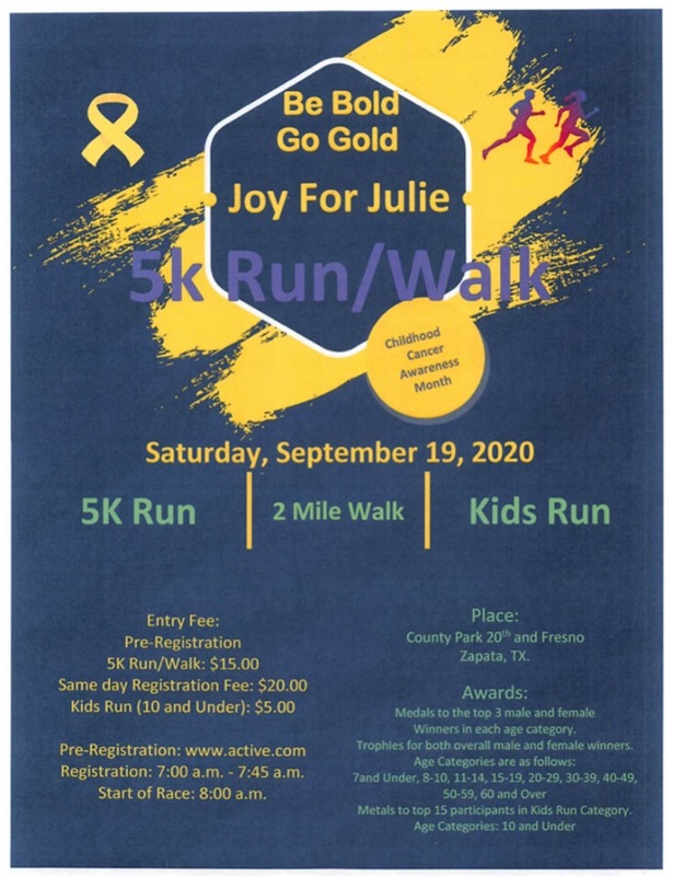 Joy For Julie 5k Run Walk Kids Run Zapata Tx 5k Running