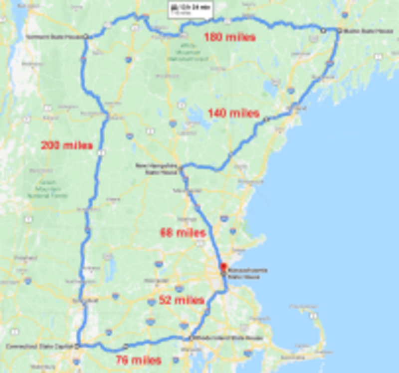 New England Road Trip Challenge Anytime, Anywhere, MA Running